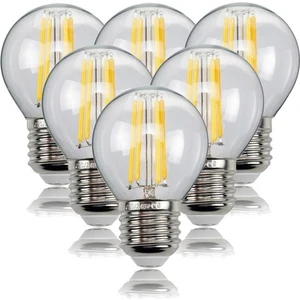 Ucuz Geldi 6 Watt Mini Top Ampul LED Filament G45 Şeffaf Cam Rustik Ampul E27 Duy 3000K Gün Işığı 6 Adet
