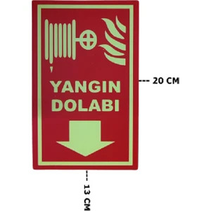 Çizgi Yangın Söndürme Fosforlu Yangın Dolabı Levhası