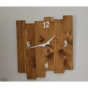 El Yapımı Rustik Ahşap Duvar Saati