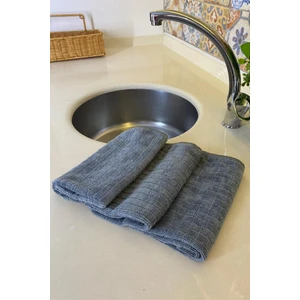 ( 3 Adet ) Sihirli Mikrofiber Kareli Gri Mutfak Temizlik Bezi Leke Tutmaz