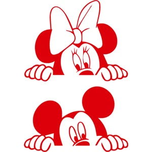 Sönmez Sticker Yan Ayna Mickey Mouse Sticker - Mickey Minnie Sticker - Yan Ayna Sticker - Sağ Sol Set - Oto Sticker - Araba Sticker - Araç Sticker - Duvar Sticker - Laptop Sticker