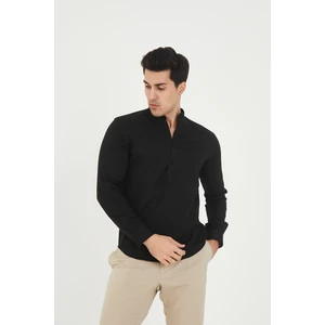 Jack Carısma Yarım Pat Hakim Yaka Pamuklu Likralı Gömlek