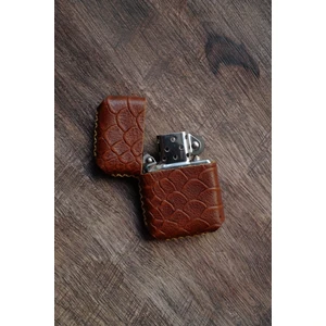 Hakiki Deri Kılıflı Zippo Benzinli Çakmak ,tamamen El Işi Üretim Piton Renkli