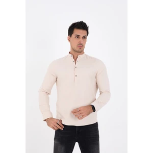 Jack Carısma Yarım Pat Hakim Yaka Pamuklu Likralı Gömlek