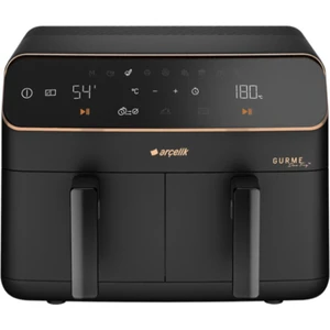 Airfryer, Çift Hazneli 2400 W 9 Porgramlı 8,5 Lt Sıcak Hava Fritözü, Siyah