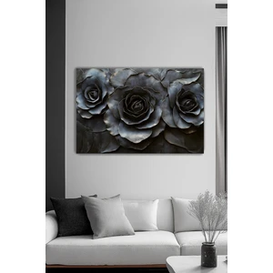 Gece Çiçekleri Kanvas Duvar Tablosu Dekoratif Modern Salon Oturma Odası Antre Dekor Büyük