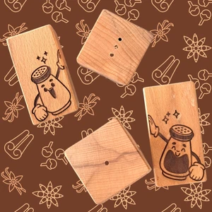 Lazer Baskı Ahşap Tuzluk/biberlik Set