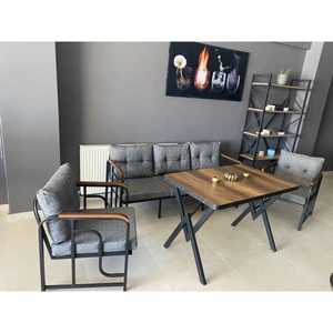 Serdem 3-1-1-Masa Bahçe Balkon Mobilyası Gri
