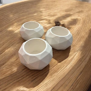 3 Lü Asimetrik Desenli Dekoratif Saksı