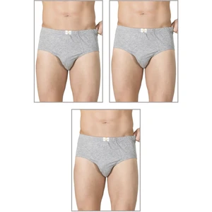 3'lü Paket Erkek Pamuklu Penye Süprem Esnek Rahat Slip Külot Büyük Bedenli