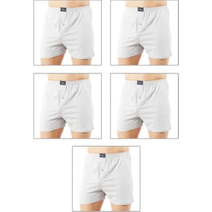 5'li Paket Erkek Şardonlu Pamuklu Düğmeli Penye Boxer