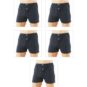5'li Paket Erkek Şardonlu Pamuklu Düğmeli Penye Boxer