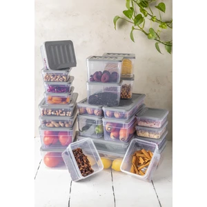 Ny Home 24'lü Set New Freshbox Mikrodalga ve Difrize Uygun Saklama Kabı Gri