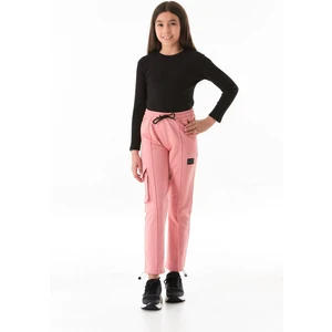 Beli Lastikli Paçası Stoperli Kargo Cepli Kız Çocuk Eşofman Altı