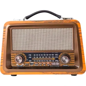 Nostaljik Radyo Eskitme Ahşap Görünüm Fonksiyonlu Bluetooth