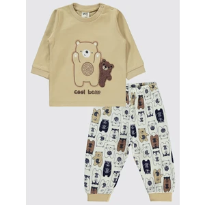 Civil Baby Erkek Bebek Pijama Takımı 6-18 Ay Sütlü Kahve