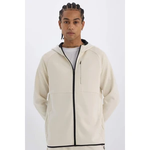 DeFactoFit Slim Fit Dar Kesim Kapüşonlu Skuba Dalgıç Kumaş Fermuarlı Sporcu Sweatshirt A6956AX25SP