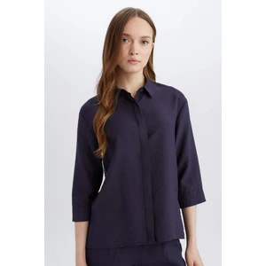 Regular Fit Basic Düz Yarım Kollu Gömlek E4987AX25SP