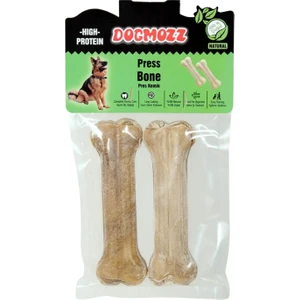 Premium Deri Pres Köpek Kemiği Natural 15 cm 2 Adet