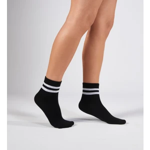 Siyah Pamuku Dikişsiz Tenis Soket Çorap