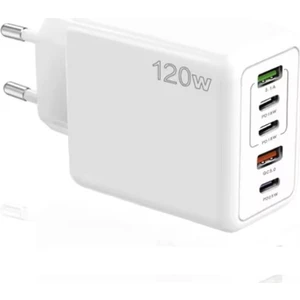 ScHitec 120W 3 Type-C + 2 UsbA Toplam 5 Çıkışlı Ev Tipi Süper Hızlı Şarj Aleti SR104