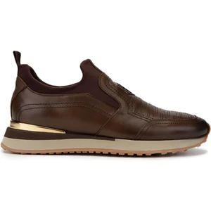 Tamer Tanca Erkek  Deri Kahverengi Sneakers & Spor Ayakkabı 383 6276 Erk Ayk SK24-25 Kahve Slvr