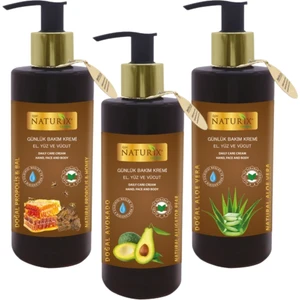 3'lü Nemlendirici El, Yüz ve Vücut Krem Seti Propolis & Bal, Avokado, Aloe Vera Özlü