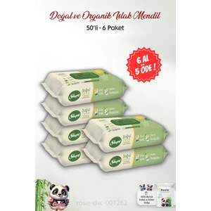 6 Al 5 Öde Sleepy Doğal ve Organik Islak Mendil 50'li ve Rosıe Pamuk