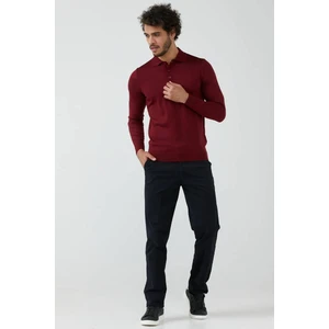 Erkek Polo Yaka Triko Kazak - Bordo