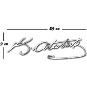 Metal Yazı 29x9cm Atatürk İmza