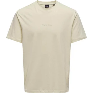 Only & Sons Onslevı Lıfe Reg Text Bej Erkek T-Shirt 22028147