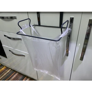 Siyah Renk, Lüks Çöp Poşeti Tutucu, Dolap Kapağına Asılabilen Metal Poşetlik, Organizer