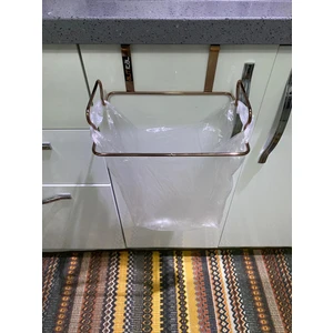 Bakır Renk, Lüks Çöp Poşeti Tutucu, Dolap kapağına asılabilen Metal Poşetlik, Organizer