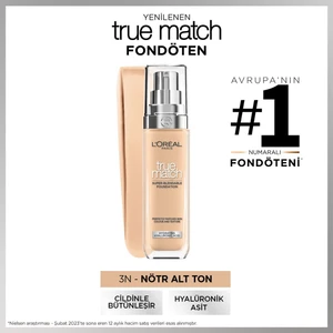 L'Oréal Paris True Match Bakım Yapan Fondöten - 3N Nötr Alt Ton