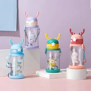 Cocoloco Home Geyik Tasarımlı Çocuk Suluk Matara 1 Adet Pipet Fırçası Hediyeli