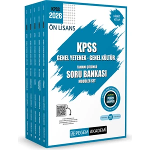 Pegem Akademi Yayıncılık 2026 KPSS Ön Lisans Genel Yetenek Genel Kültür Tamamı Çözümlü Soru Bankası
