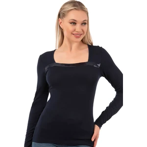 Özkan Underwear Özkan 7429 Kadın Worteks Viskon Kumaş Esnek Rahat Yakası Pul Nakışlı Uzun Kollu  Bluz