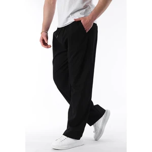 Siyah Bol Paça Beli Bağlamalı Erkek Pantolon E7403