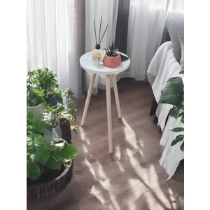 Yüksek Yan Sehpa Koltuk Sehpası Balkon Küçük Çiçek Koyma Sehpası Beyaz