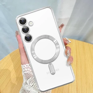 Galaxy S23 Plus Kılıf Magsafe Şarj Özellikli Kamera ve Lens Korumalı Esnek Silikon Dempre Case