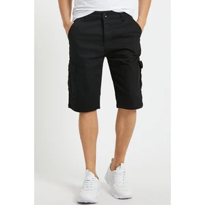 Serseri Jeans Erkek Lacivert Renk Kargo Yandan Cepli Esnek Kumaş Slim Fit Kapri Şort