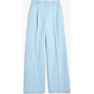 Cepli Pile Detaylı Yüksek Bel Palazzo Pantolon