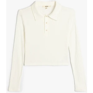 Uzun Kollu Düğmeli Slim Fit Polo Yaka Tişört