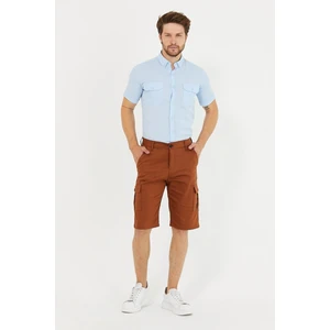 Serseri Jeans Erkek Lacivert Renk Kargo Yandan Cepli Esnek Kumaş Slim Fit Kapri Şort