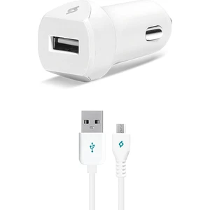 SpeedCharger Araç Şarj Aleti 2.1A  Kablolu Beyaz Micro Usb