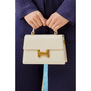 Beyaz Kare Tasarım El Çantası