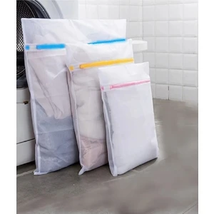3'lü Set Renkli Fermuarlı Çamaşır Yıkama Filesi