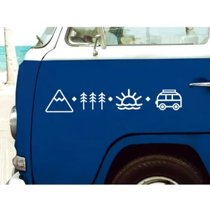 Dağ Orman Sahil Güneş Kamp Sticker Araba Oto Motosiklet Karavan Etiket 02123