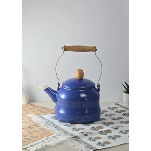 Alev Vintage Demlik - Ahşap Saplı Emaye Çaydanlık, Kettle - 2.5 Litre