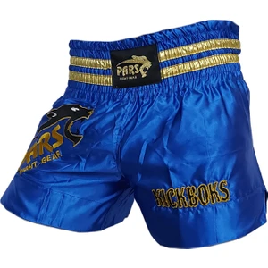 Kick Boks Şortu Nakışlı Mavi